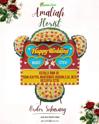 Karangan Papan Bunga Pernikahan di Tegal Wirangrong